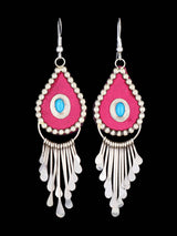 Pendientes colgantes de cascada turquesa de plata de ley navajo