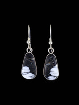 Navajo White Buffalo Sterling Silver Dangle Earrings