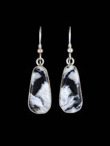 Native American Sterling Silver White Buffalo Dangle Earrings
