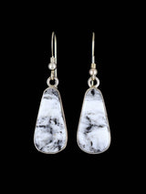 Native American Sterling Silver White Buffalo Dangle Earrings