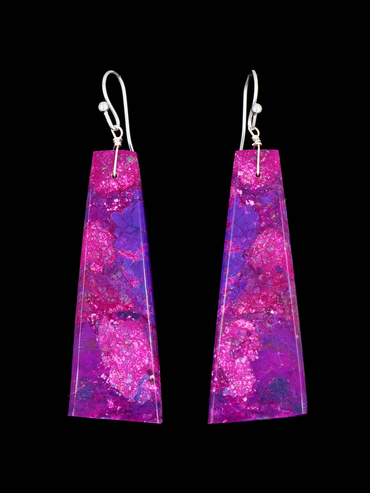 Navajo Spiny Oyster Slab Dangle Earrings