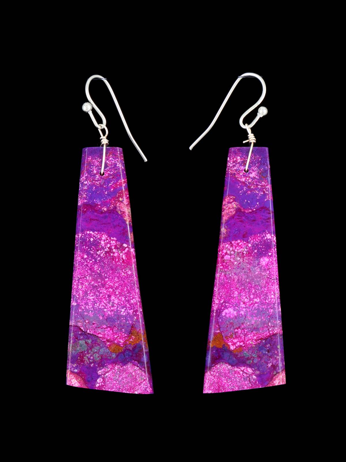 Navajo Spiny Oyster Slab Dangle Earrings