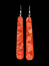 Navajo Apple Coral Slab Earrings