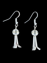 Navajo Sterling Silver Blossom Flute Earrings - PuebloDirect.com