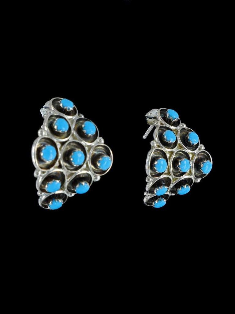 Native American Indian Jewelry Turquoise Post Zuni Earrings - PuebloDirect.com
