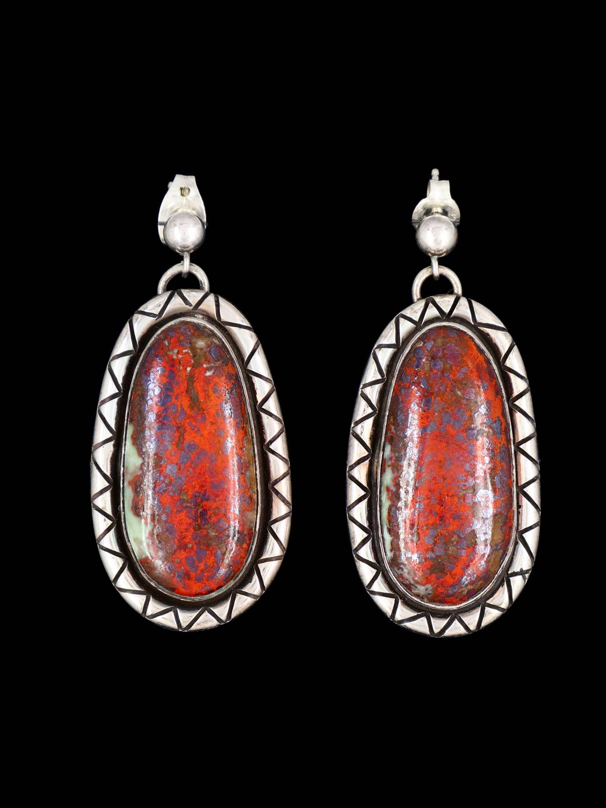 Pendientes de poste de plata de ley turquesa de oro navajo de Sonora
