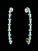 Zuni Turquoise Hoop Post Earrings