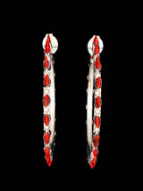 Pendientes de aro de coral Zuni