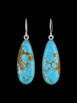 Navajo Sterling Silver #8 Turquoise Dangle Earrings