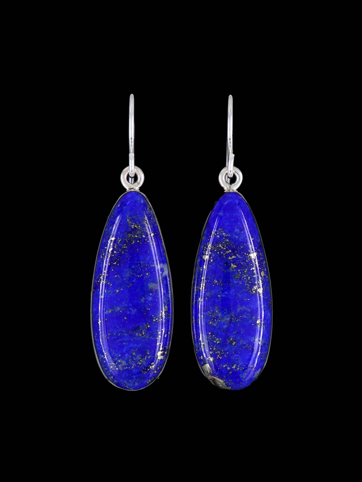 Navajo Sterling Silver Lapis Dangle Earrings