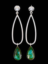 Navajo Sterling Silver Sonoran Mountain Turquoise Post Earrings