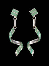 Zuni Sterling Silver Turquoise Twisted Post Earrings