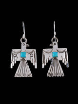 Navajo Turquoise Sterling Silver Thunderbird Earrings