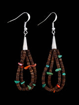 Santo Domingo Turquoise and Shell Heishi Dangle Earrings