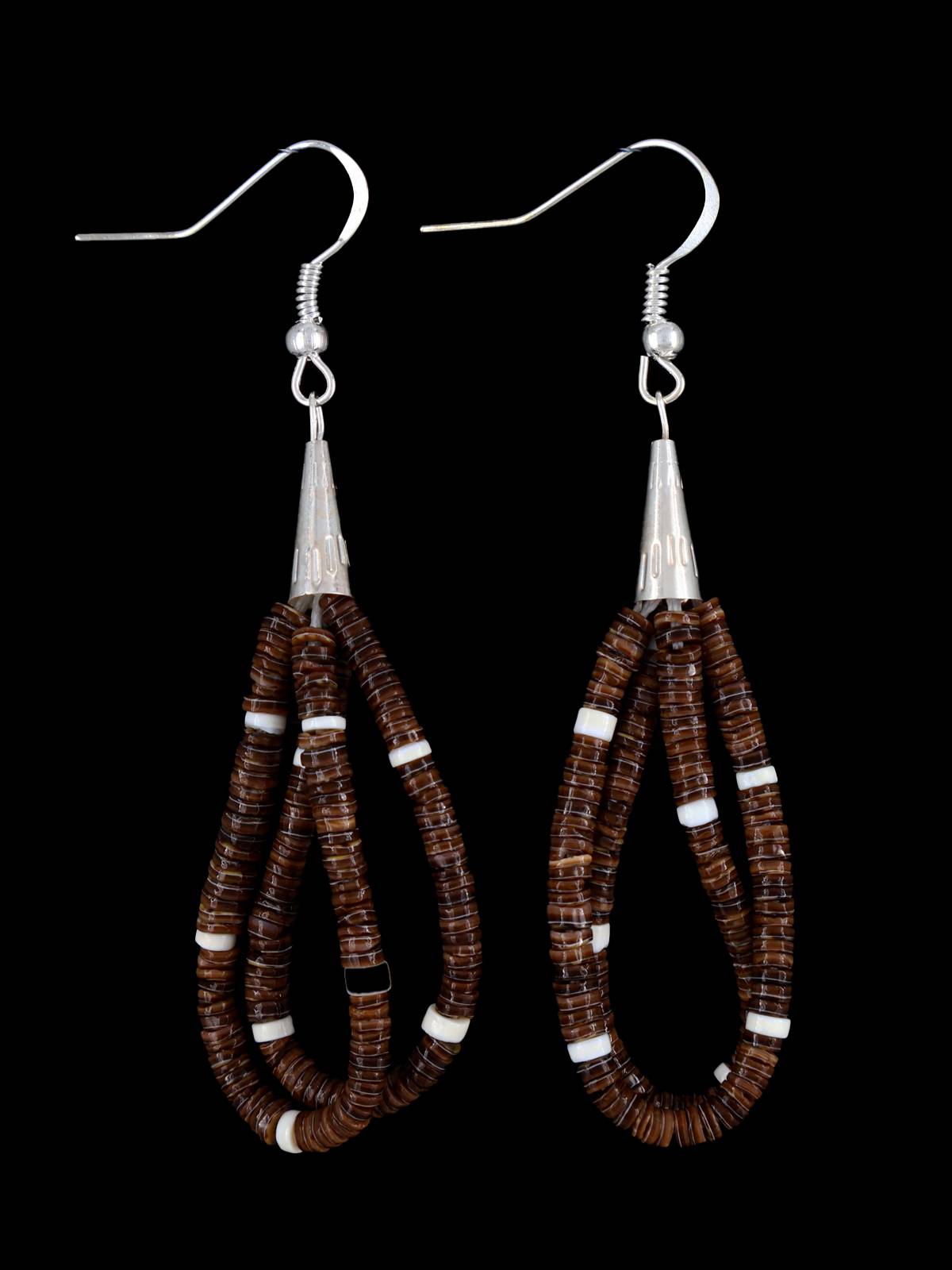 Pendientes colgantes Heishi de turquesa y concha