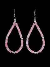 Boucles d’oreilles Navajo Pink Conch et Sterling Silver Bead Dangle
