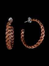 Pendientes colgantes de cobre estampado navajo
