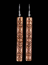 Navajo Stamped Copper Dangle Earrings