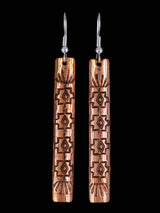 Pendientes colgantes de cobre estampado navajo