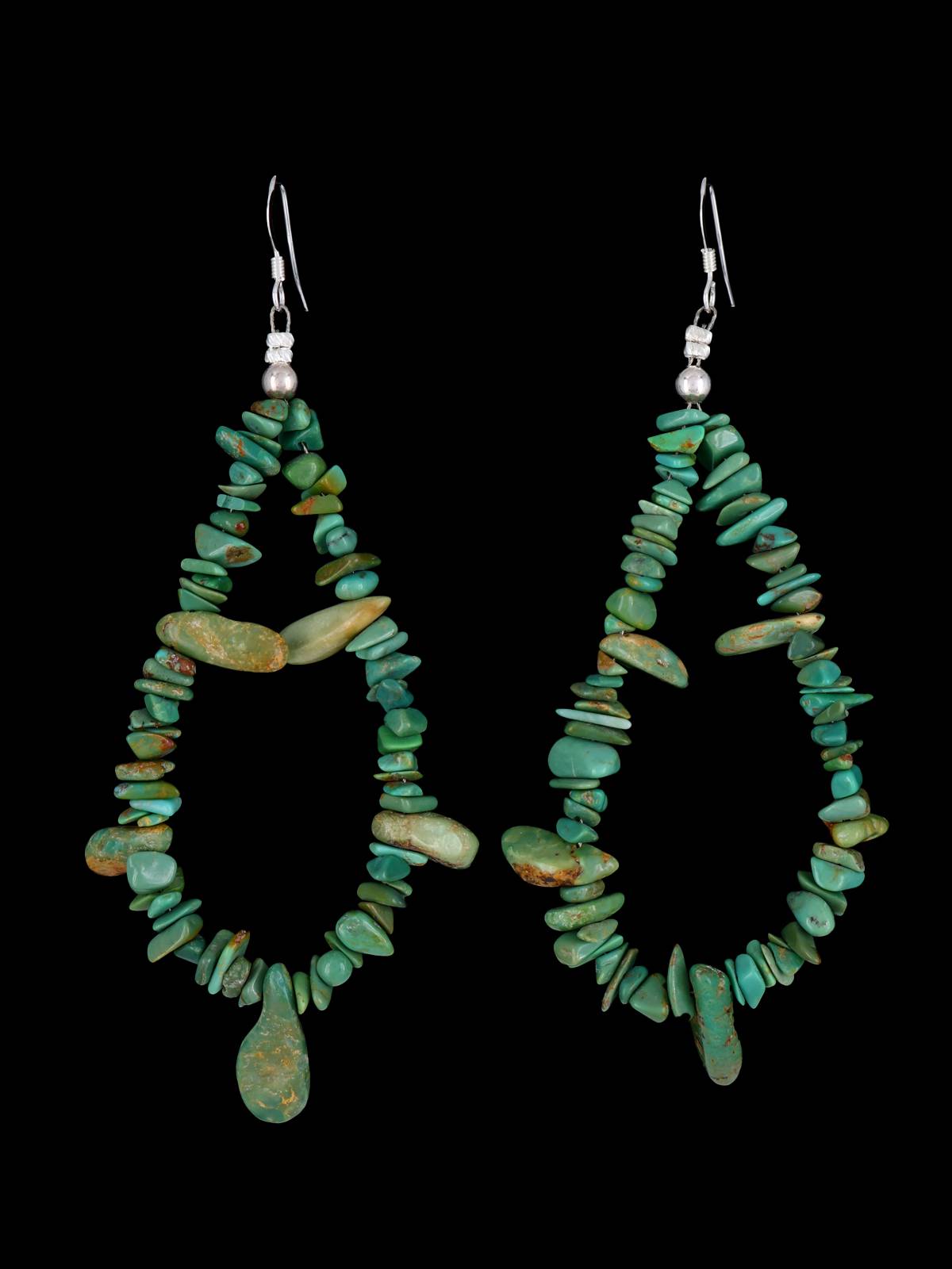 Pendientes colgantes con cuentas de color turquesa navajo