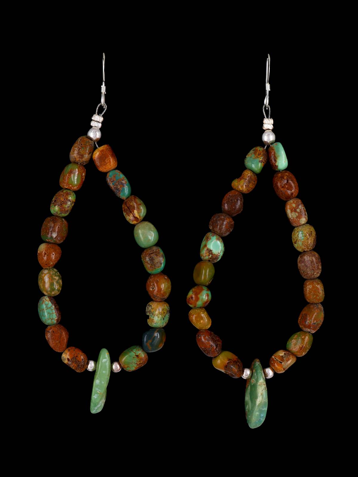 Navajo Turquoise Beaded Dangle Earrings