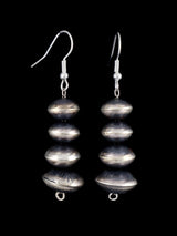 Navajo Sterling Silver Beaded Dangle Earrings - PuebloDirect.com