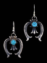 Pendientes colgantes Naja de plata de ley turquesa navajo