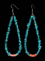 Pendientes colgantes Jocla de concha y turquesa de Santo Domingo