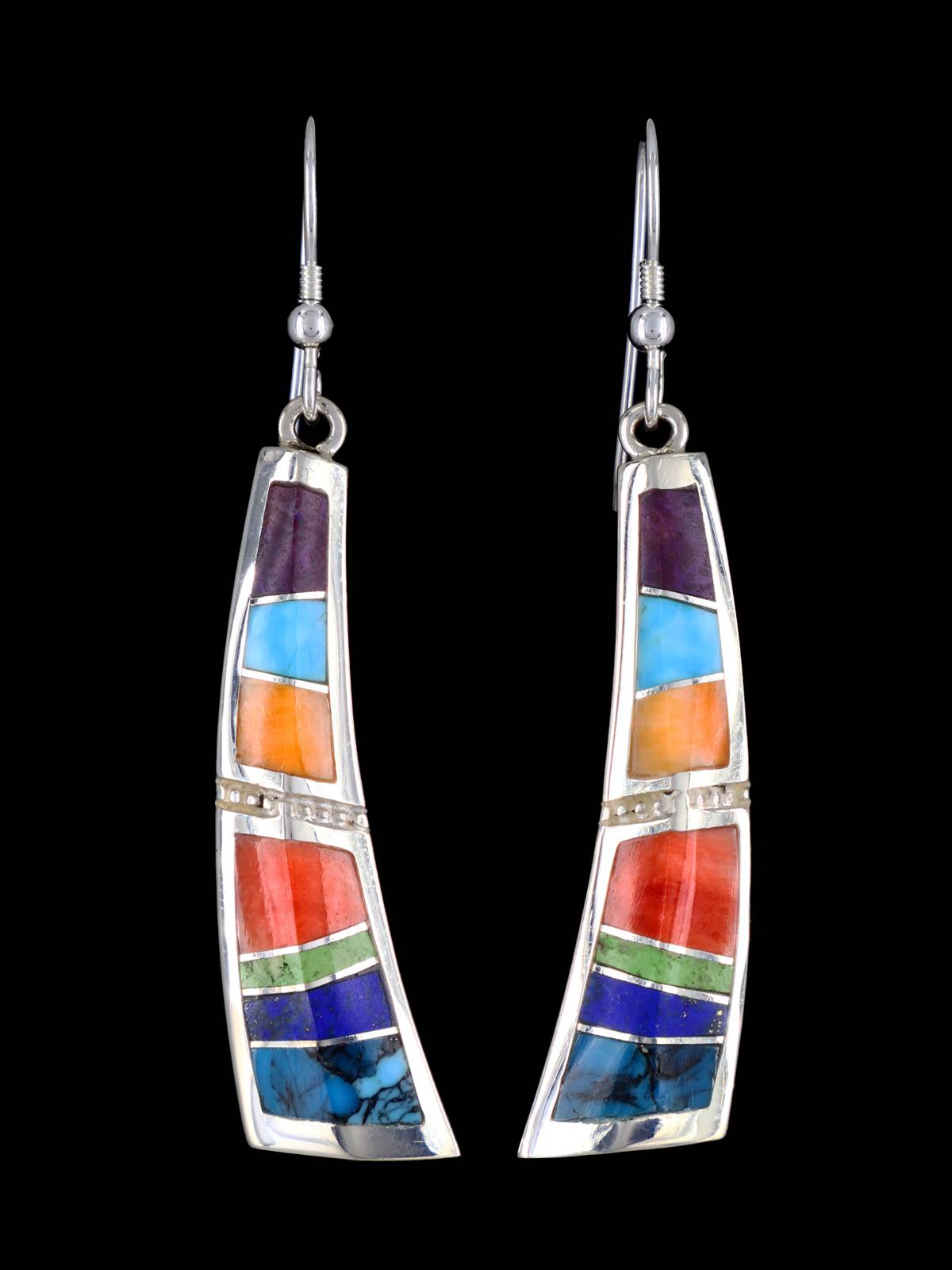 Boucles d'oreilles incrustées de pavés en argent sterling turquoise