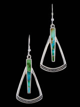 Boucles d'oreilles incrustées de pavés en argent sterling turquoise