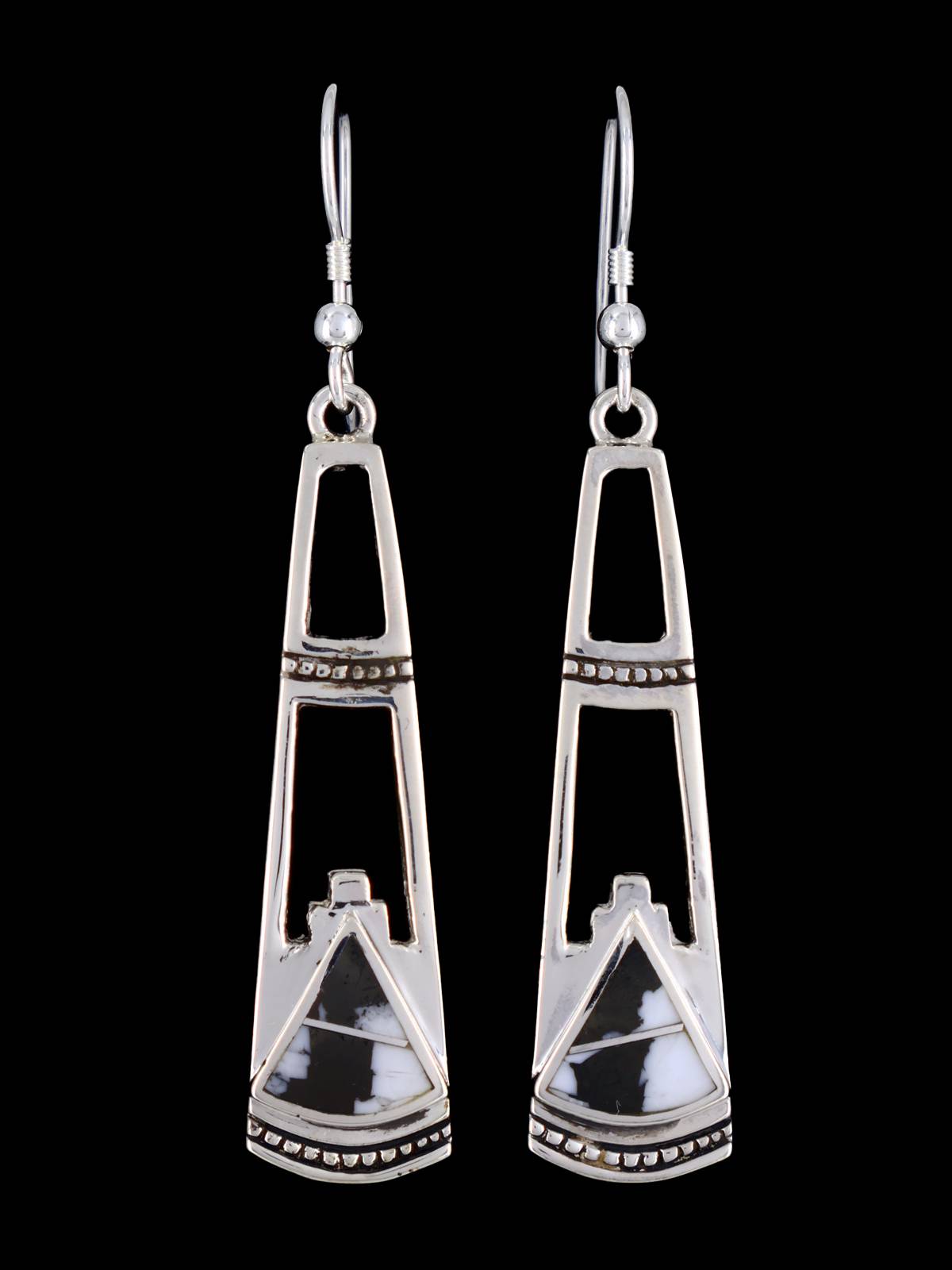 Boucles d'oreilles incrustées de pavés en argent sterling turquoise