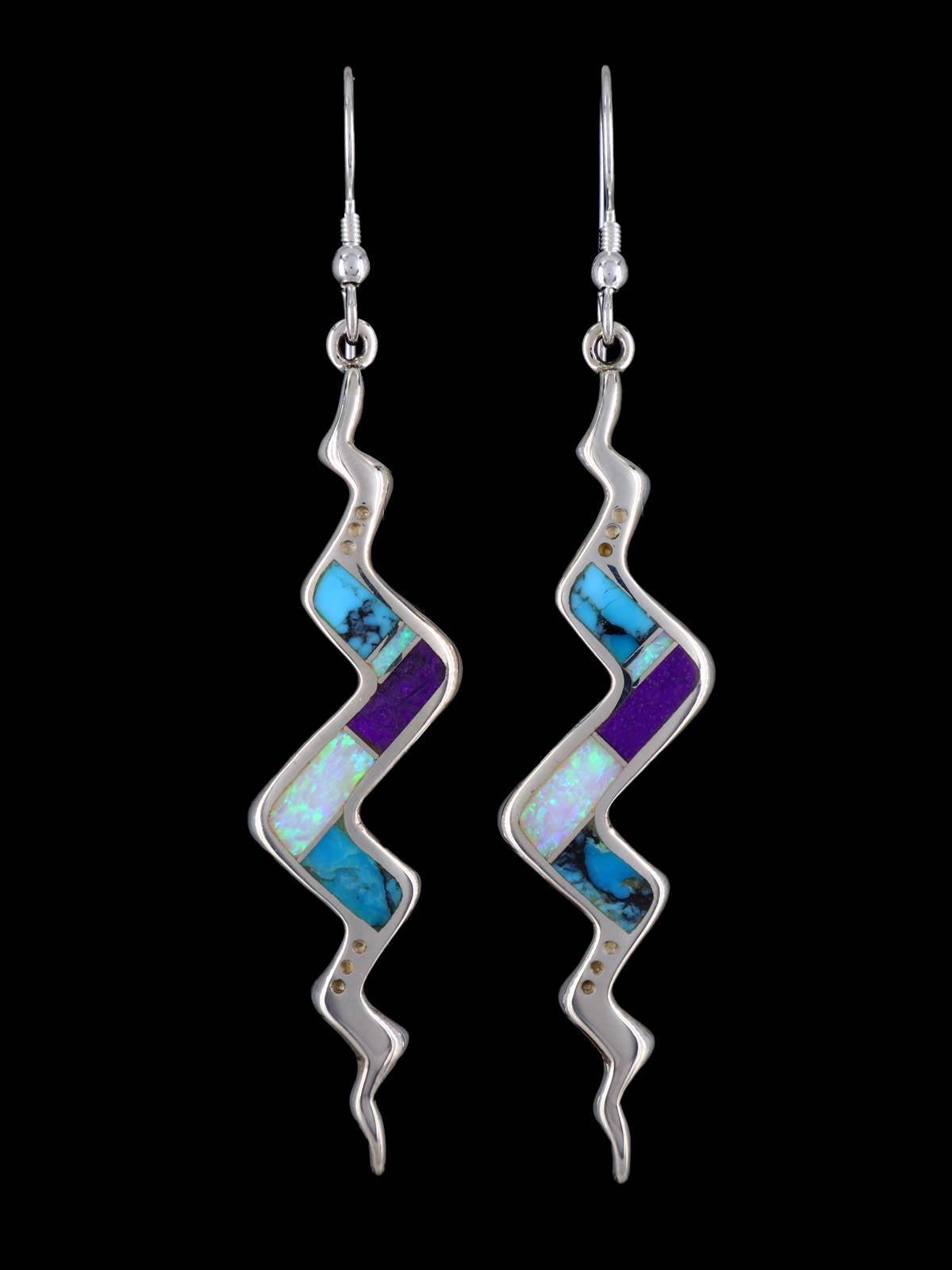 Boucles d'oreilles incrustées de pavés en argent sterling turquoise