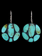 Santo Domingo Turquoise Mosaic Dangle Earrings - PuebloDirect.com