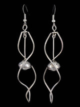 Navajo Jewelry Sculpted Wire Sterling Silver Dangle Earrings