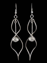 Navajo Jewelry Sculpted Wire Sterling Silver Dangle Earrings