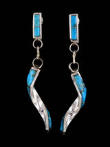 Sterling Silver Turquoise Twisted Post Zuni Earrings