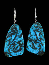 Navajo Turquoise Slab Dangle Earrings