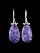 Navajo Morado Opal Sterling Silver Dangle Earrings