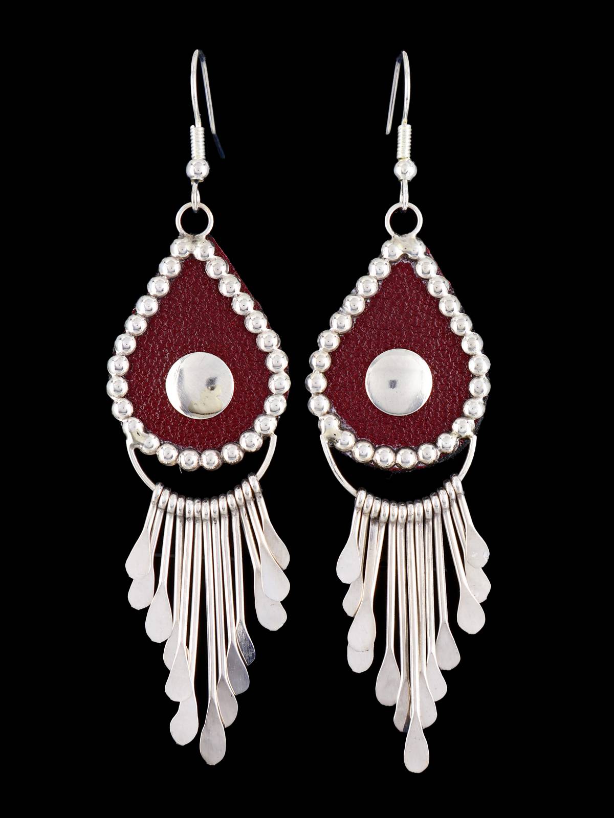 Pendientes colgantes de cascada turquesa de plata de ley navajo