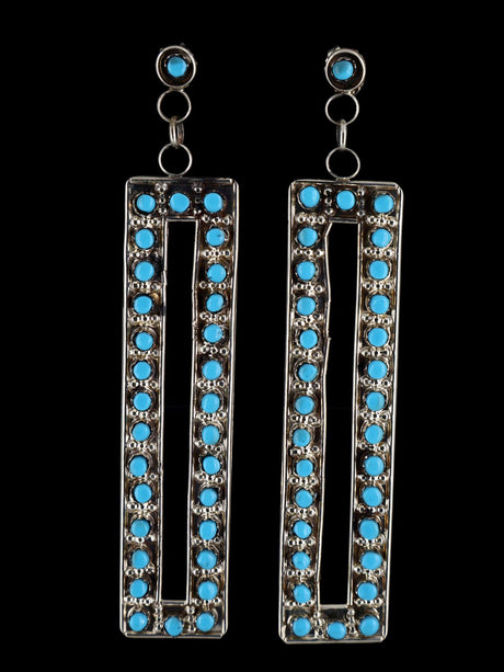 Zuni Inlay Jewelry Turquoise Post Earrings - PuebloDirect.com