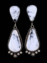 Navajo Sterling Silver White Buffalo Post Earrings