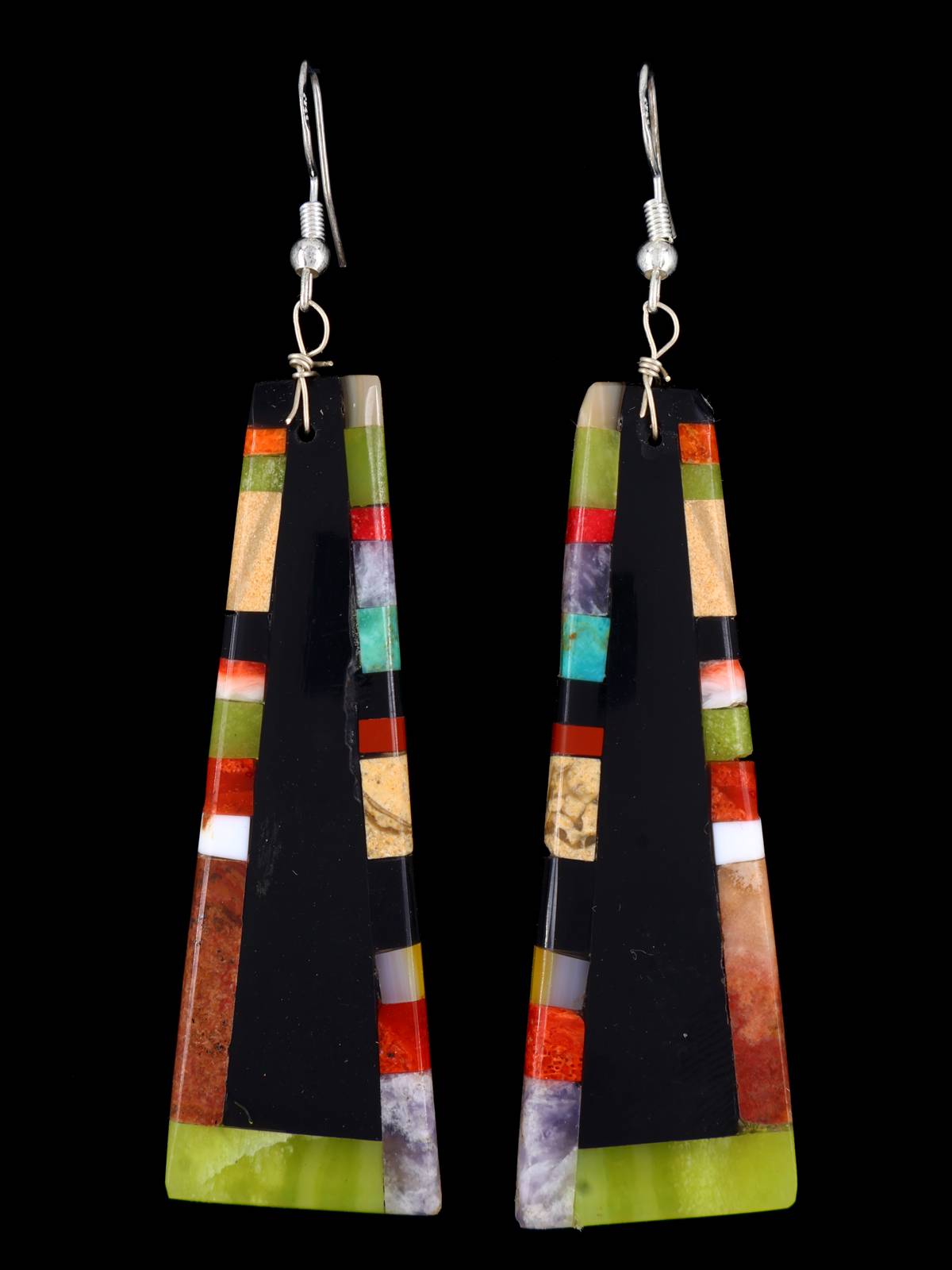 Boucles d'oreilles pendantes en mosaïque incrustée Santo Domingo