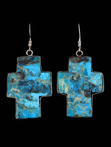 Navajo Turquoise Cross Slab Earrings