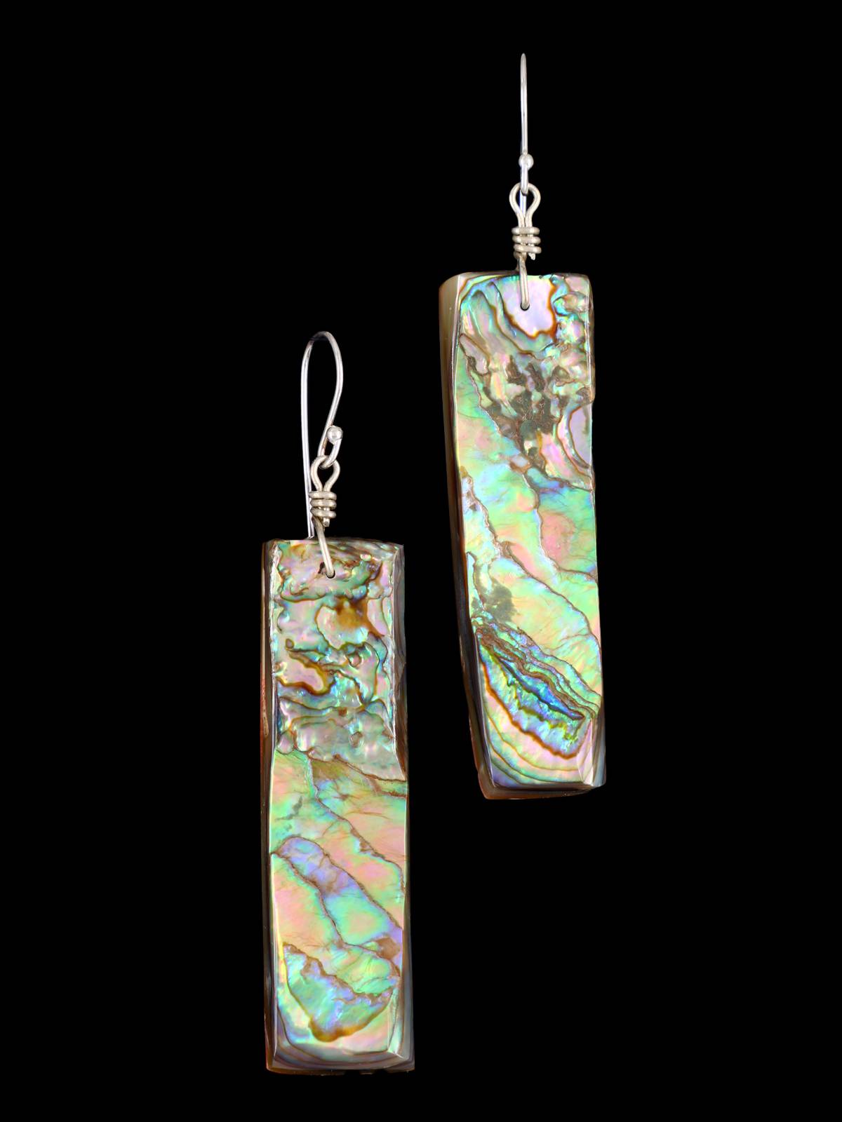 Santo Domingo Sterling Silver Abalone Dangle Earrings