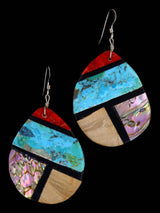 Boucles d'oreilles pendantes incrustées de plusieurs pierres Santo Domingo
