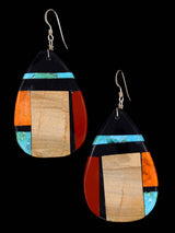 Santo Domingo Mosaic Inlaid Dangle Earrings