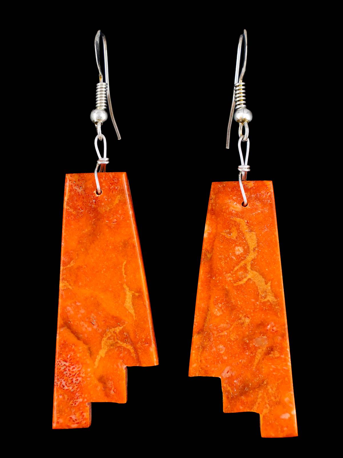 Boucles d’oreilles Navajo Apple Coral Slab Dangle