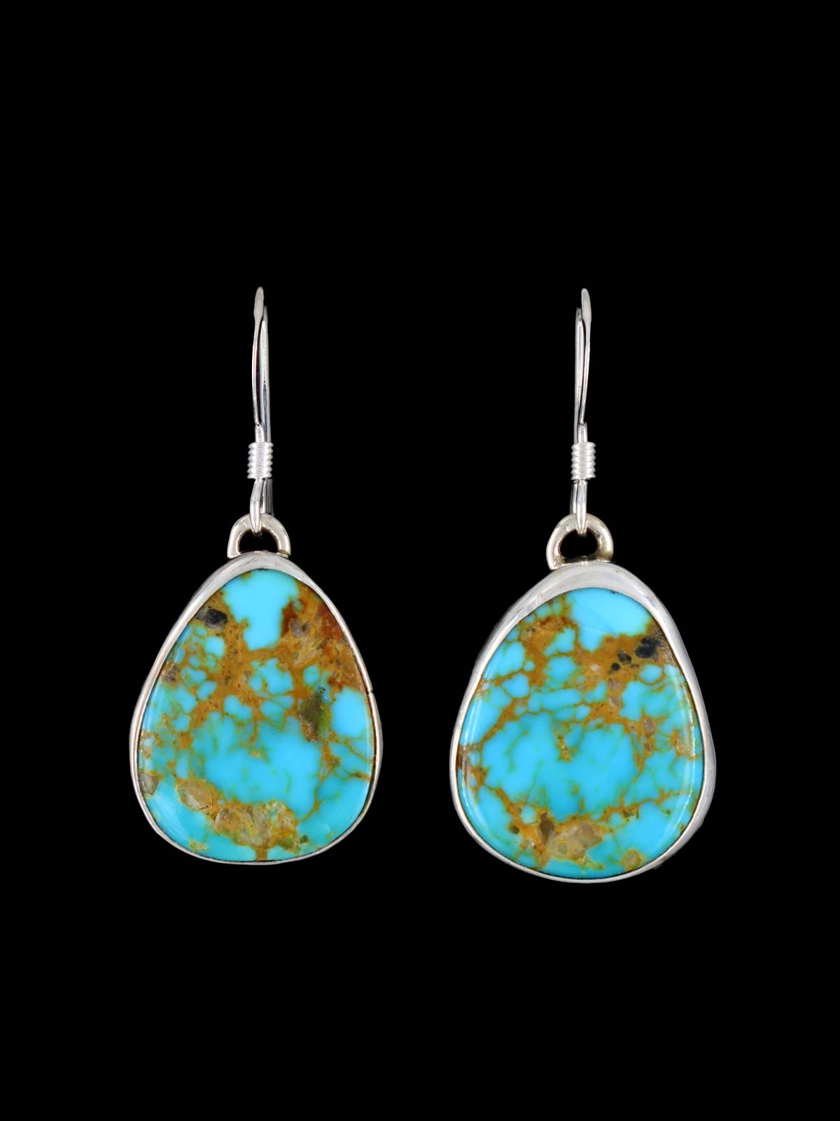 Native American Jewelry Sterling Silver Turquoise Dangle Earrings