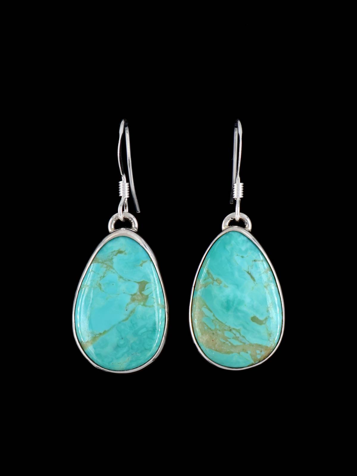 Native American Jewelry Sterling Silver Turquoise Dangle Earrings