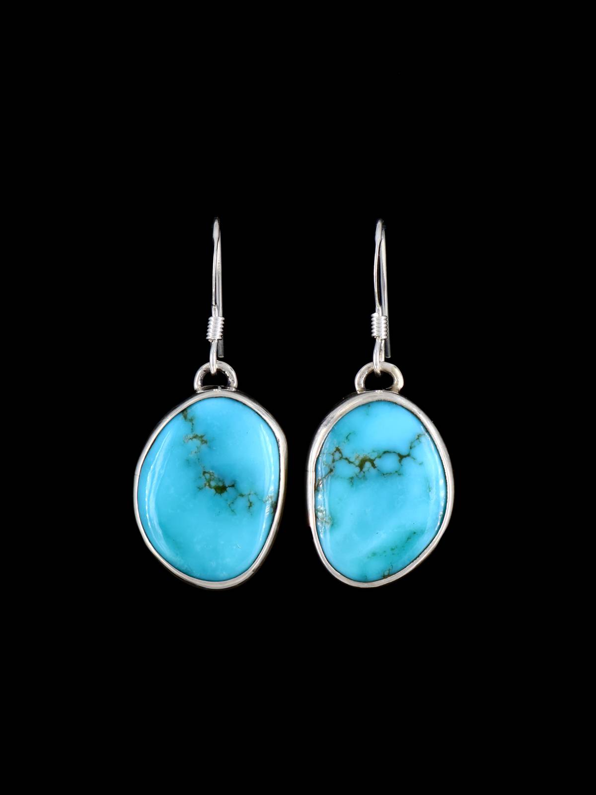Native American Jewelry Sterling Silver Turquoise Dangle Earrings